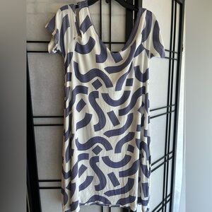 Fighting Eel Blue and White Sheath Mini Dress